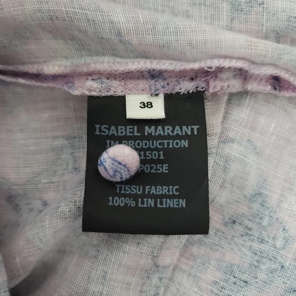 Isabel Marant Etoile Telicia Linen Wrap Mini Dress With Flirty Ruffle Skirt - Picture 6 of 11